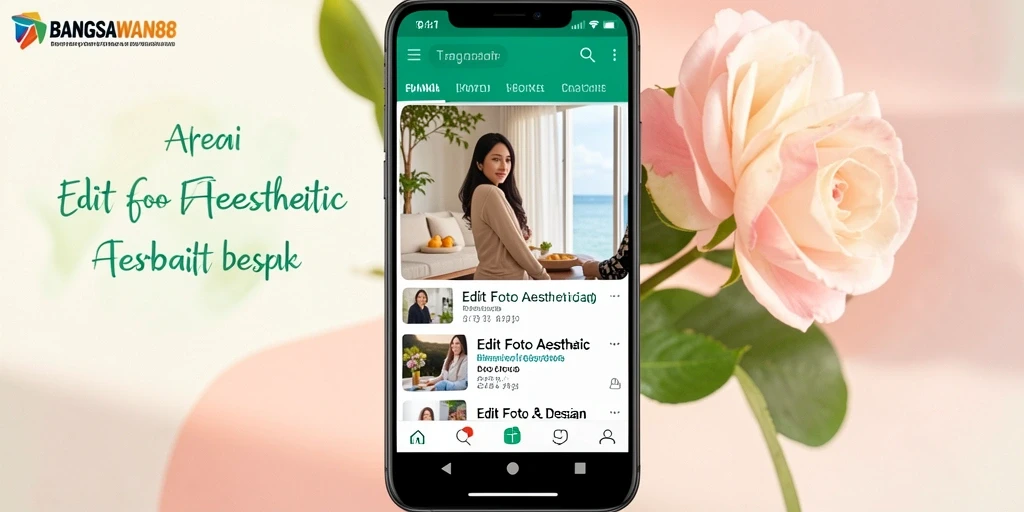 Tampilan antarmuka BANGSAWAN88 dengan berbagai fitur editing aesthetic.