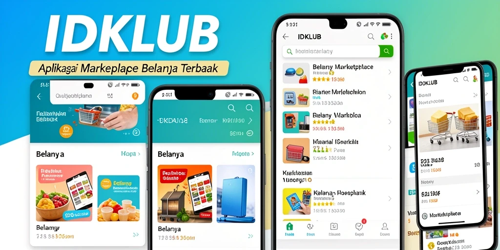 Tampilan antarmuka IDKLUB yang menarik dan fungsional untuk belanja Marketplace.