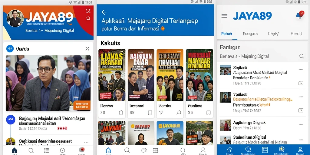 Tampilan antarmuka pengguna JAYA89 yang informatif dan menarik.