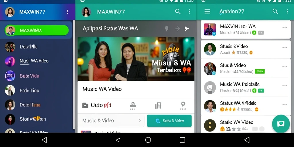 Antarmuka MAXWIN77 menampilkan berbagai pilihan video untuk status WA.