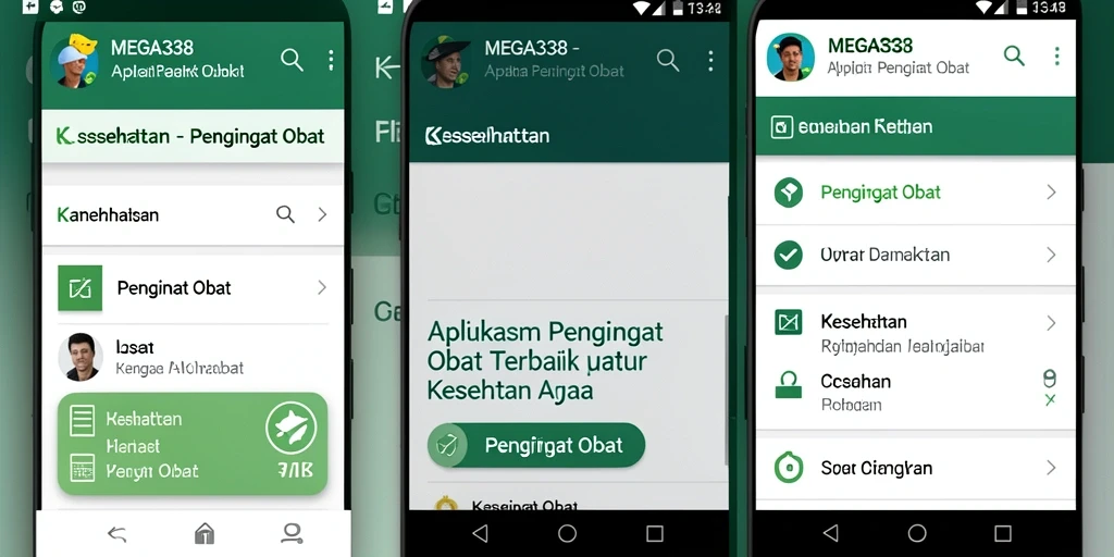 Antarmuka MEGA338 yang intuitif dan informatif untuk pengingat obat.
