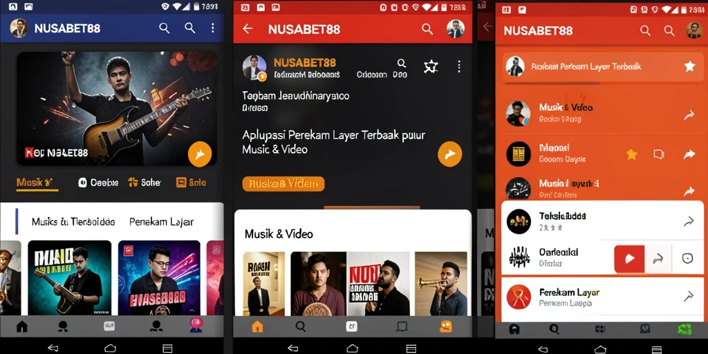 Antarmuka NUSABET88 yang menarik dengan fungsi perekam layar yang jelas.