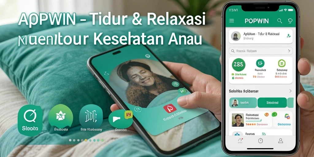 Tampilan antarmuka aplikasi POPWIN dengan fungsi Tidur & Relaksasi yang menawan.