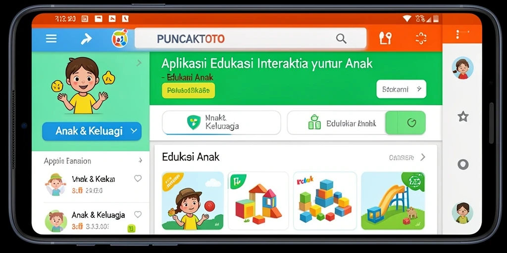 Antarmuka PUNCAKTOTO yang interaktif untuk belajar anak.