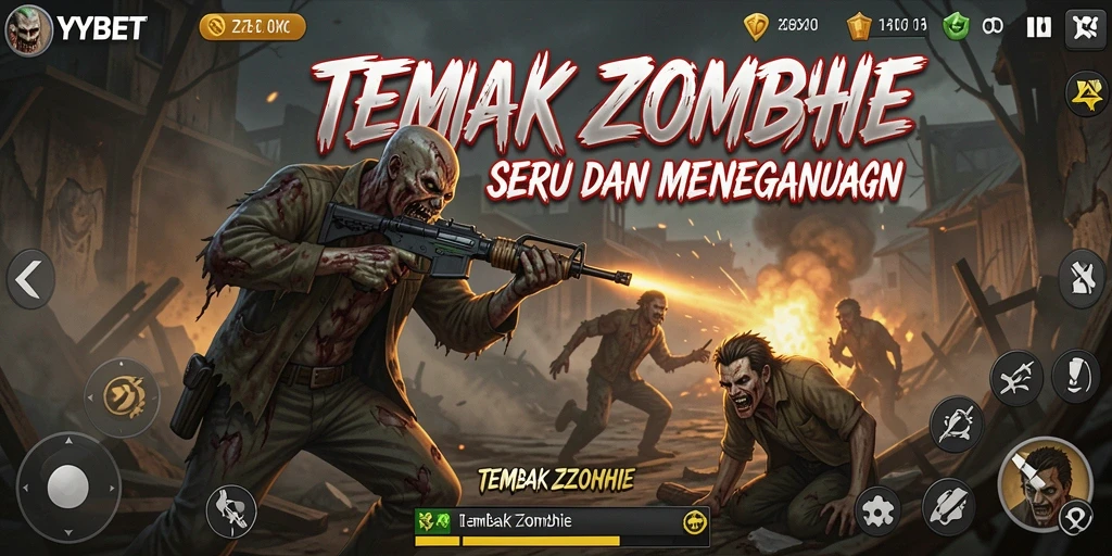 Tampilan antarmuka YYBET dengan karakter zombie yang menakutkan.